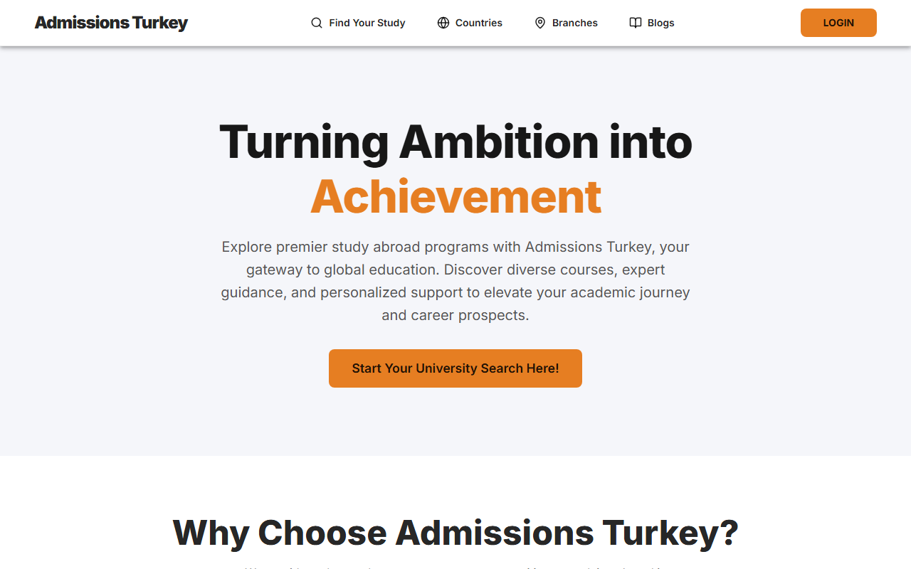 Admissions Turkey study-abroad platform